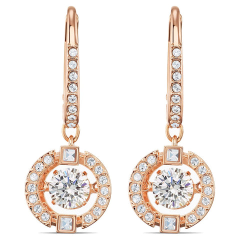 Orecchini Swarovski Sparkling Dance, bianco, placcato color oro rosa