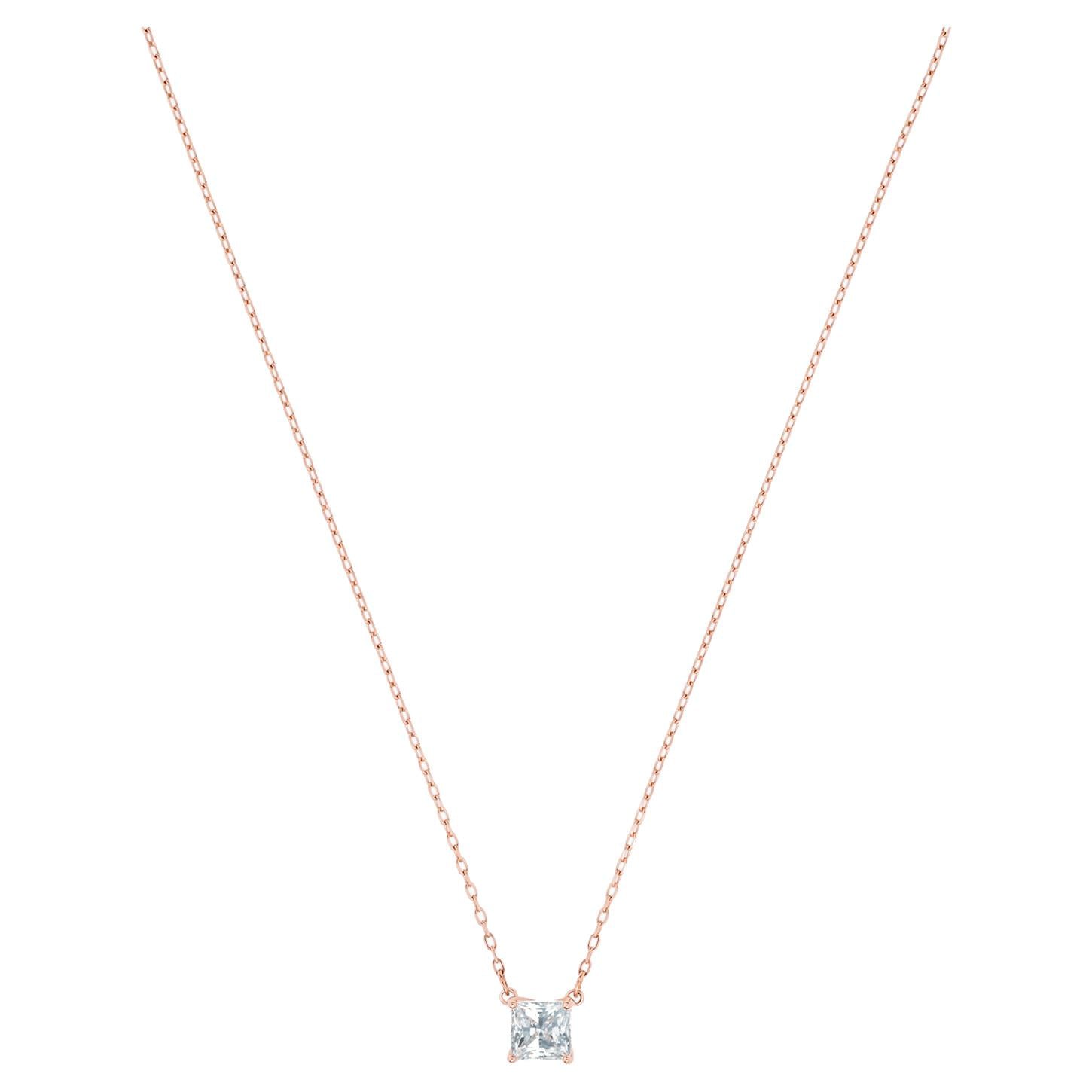 Collana Swarovski Attract, bianco, Placcato oro rosa