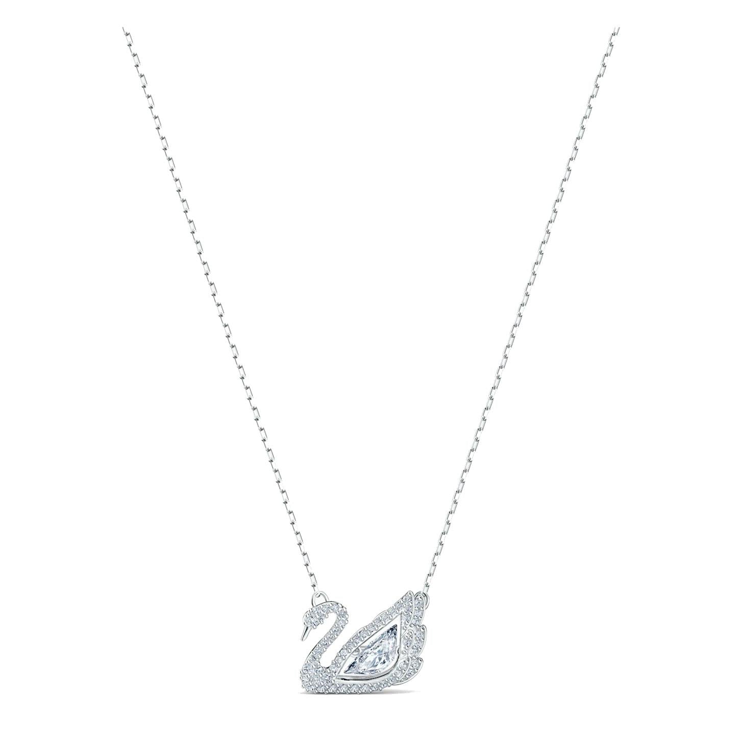 Collana Swarovski Dancing Swan, bianco, placcato rodio