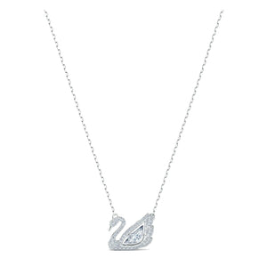 Collana Swarovski Dancing Swan, bianco, placcato rodio