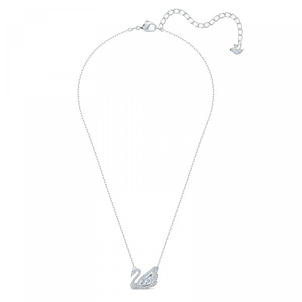 Collana Swarovski Dancing Swan, bianco, placcato rodio