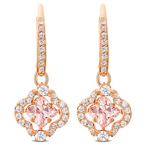 Orecchini Swarovski Sparkling Dance Clover, rosa, placcato color oro rosa