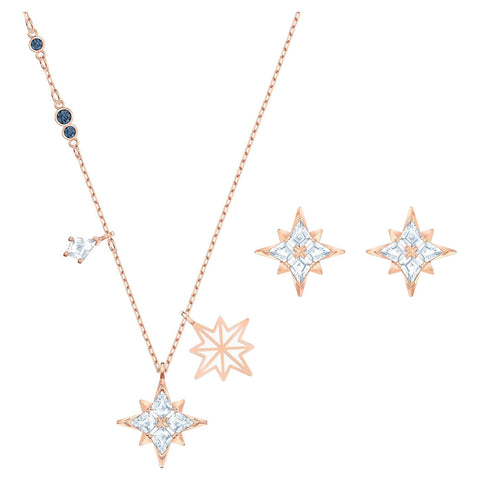 Set Swarovski Symbolic Star, bianco, Placcato oro rosa