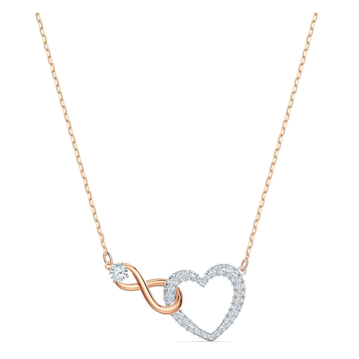 Collana Swarovski Infinity Heart - Cuore Infinito, bianco, mix di placcature