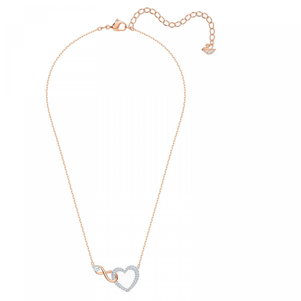 Collana Swarovski Infinity Heart - Cuore Infinito, bianco, mix di placcature