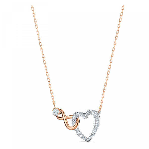 Collana Swarovski Infinity Heart - Cuore Infinito, bianco, mix di placcature