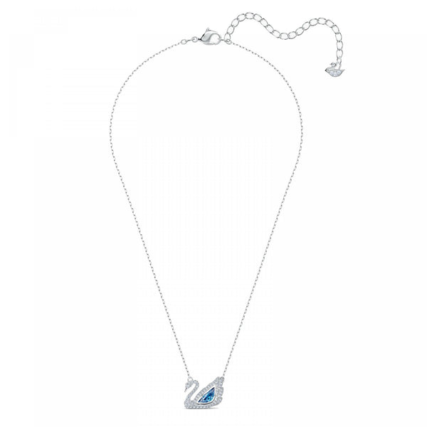 Collana Swarovski Cigno Dancing Swan, azzurro, placcato rodio