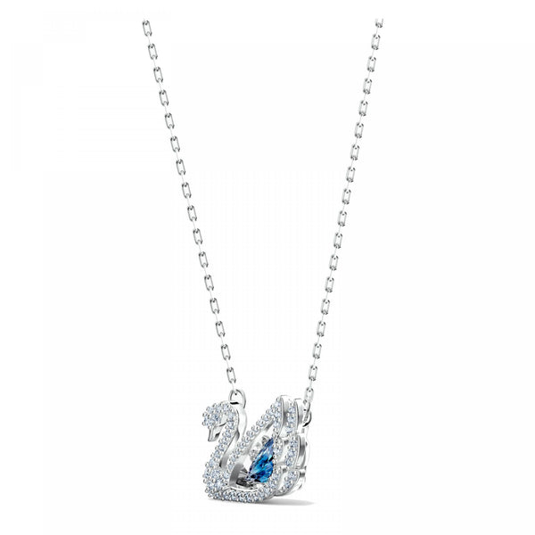 Collana Swarovski Cigno Dancing Swan, azzurro, placcato rodio