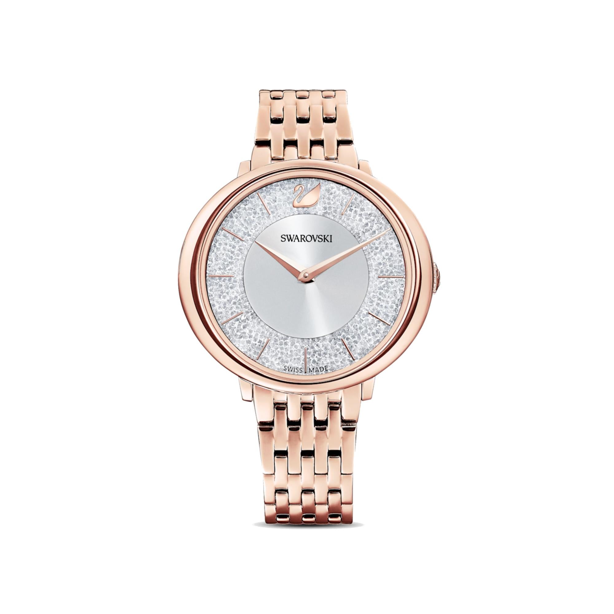 Orologio Crystalline Chic, bracciale di metallo, tono oro rosa, PVD oro rosa