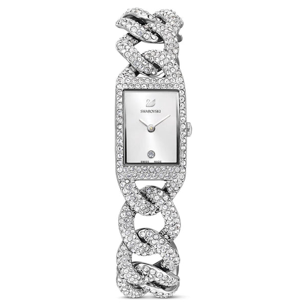 Orologio Swarovski Cocktail Full pavè, Bracciale di metallo, Tono argentato, Acciaio inossidabile