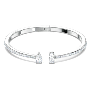 Bracciale Swarovski rigido Attract, bianco, placcato rodio