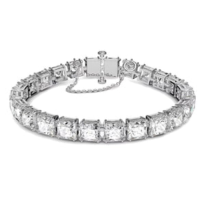 Braccialetto Swarovski Millenia Taglio squadrato, Bianco, Placcato rodio