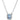 Collana Millenia, Swarovski Zirconia con taglio Octagon, Blu, Placcato rodio