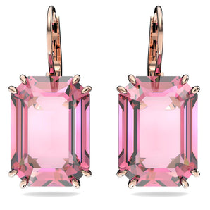 Orecchini Swarovski pendenti Millenia Taglio ottagonale, Rosa, Placcato color oro rosa