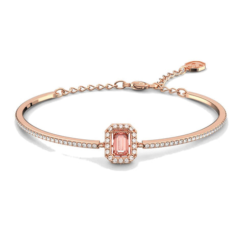 Bracciale rigido Millenia Swarovski Zirconi con taglio ottagonale, Rosa, Placcato color oro Rosa