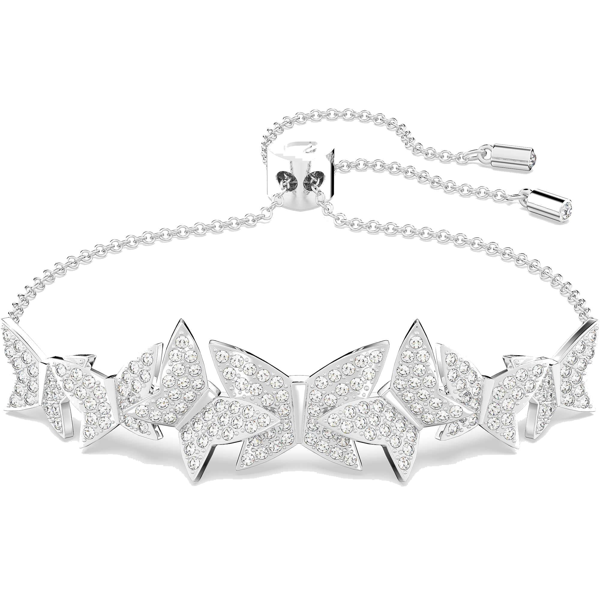 Bracciale Swarovski con farfalle  placcatura rodio