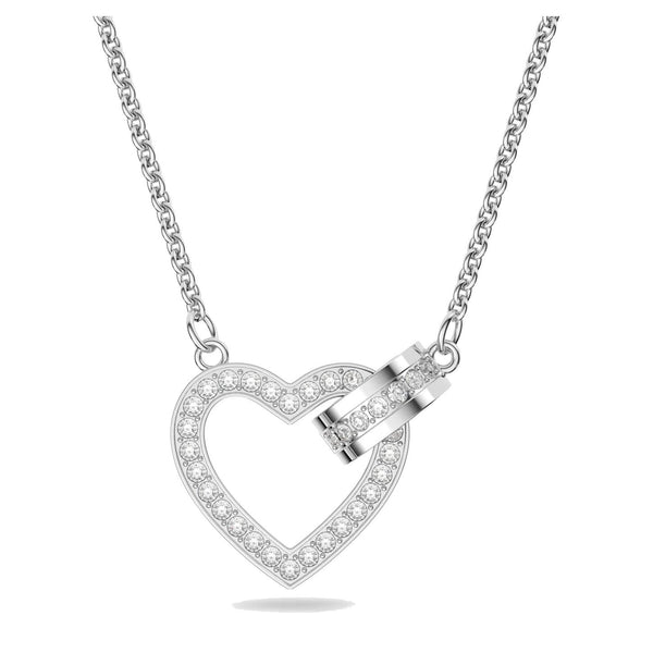 Collana Swarovski Lovely Cuore, Bianco, Placcato rodio