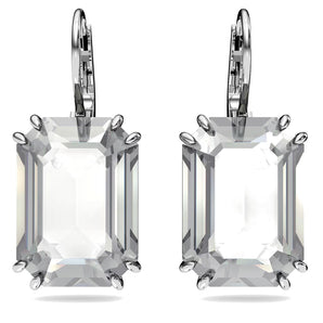 Orecchini Swarovski pendenti Millenia Taglio ottagonale, Grigi, Placcato rodio