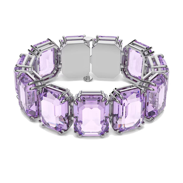 Braccialetto Swarovski Millenia Taglio ottagonale, Viola, Placcato rodio