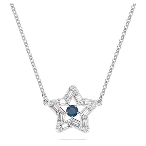 Pendente Swarovski Stella, Blu, Placcato rodio