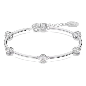 Bracciale Swarovski rigido Constella Taglio tondo, Bianco, Placcato rodio