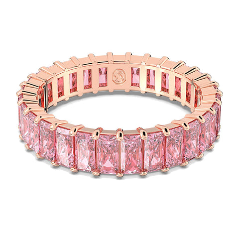 Anello Swarovski Matrix Taglio baguette, Rosa, Placcato color oro rosa (Misura 55)