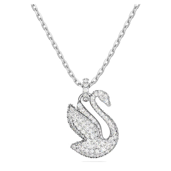 Pendente Swarovski Iconic Swan Cigno, Piccolo, Bianco, Placcato rodio