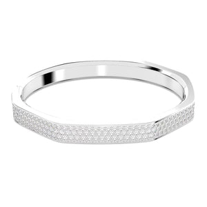 Bracciale Swarovski rigido Dextera Forma ottagonale, Bianco, Placcato rodio  (Misura L)