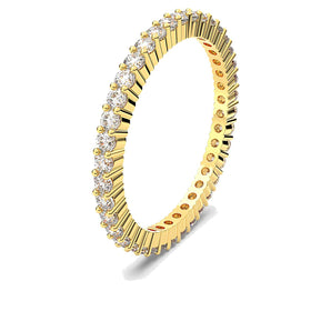 Anello Swarovski Vittore Taglio tondo, Bianco, Placcato color oro (Misura 52)