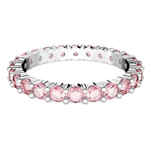 Anello Swarovski Matrix Taglio tondo, Rosa, Placcato rodio (Misura 50)