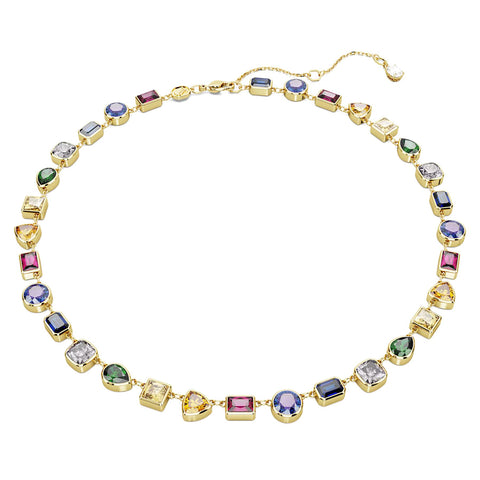 Collana Swarovski Stilla Taglio misto, Multicolore, Placcato color oro