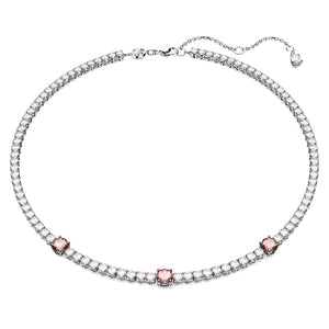 Collana Swarovski Matrix Tennis Taglio misto, Rosa, Placcato rodio