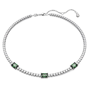 Collana Swarovski Matrix Tennis Taglio misto, Verde, Placcato rodio