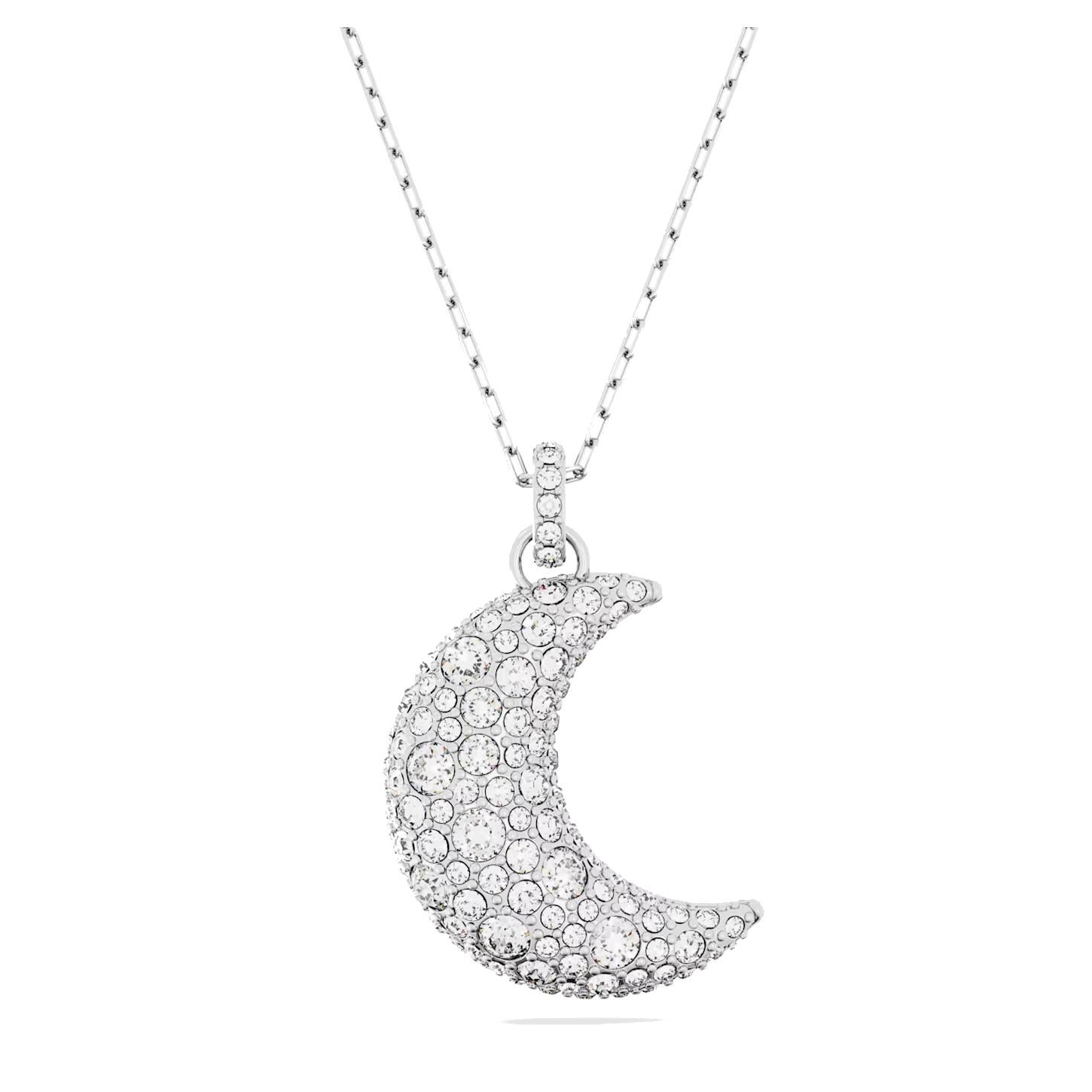 Pendente Swarovski Luna Luna, Bianco, Placcato rodio