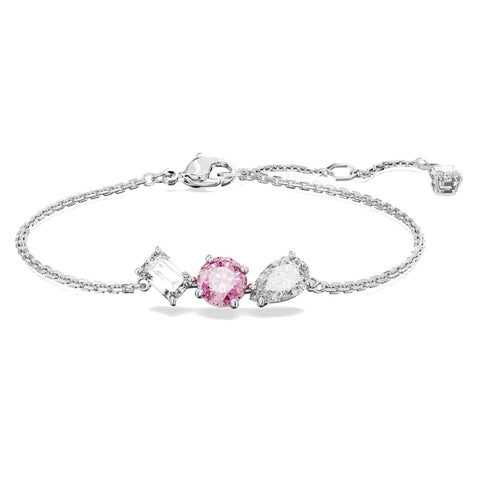 Braccialetto Swarovski Mesmera Taglio misto, Rosa, Placcato rodio