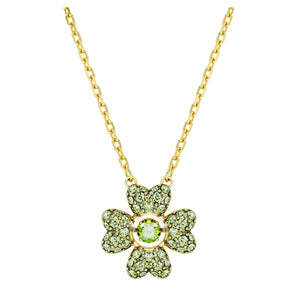 Pendente Swarovski Idyllia Quadrifoglio, Verde, Placcato color oro