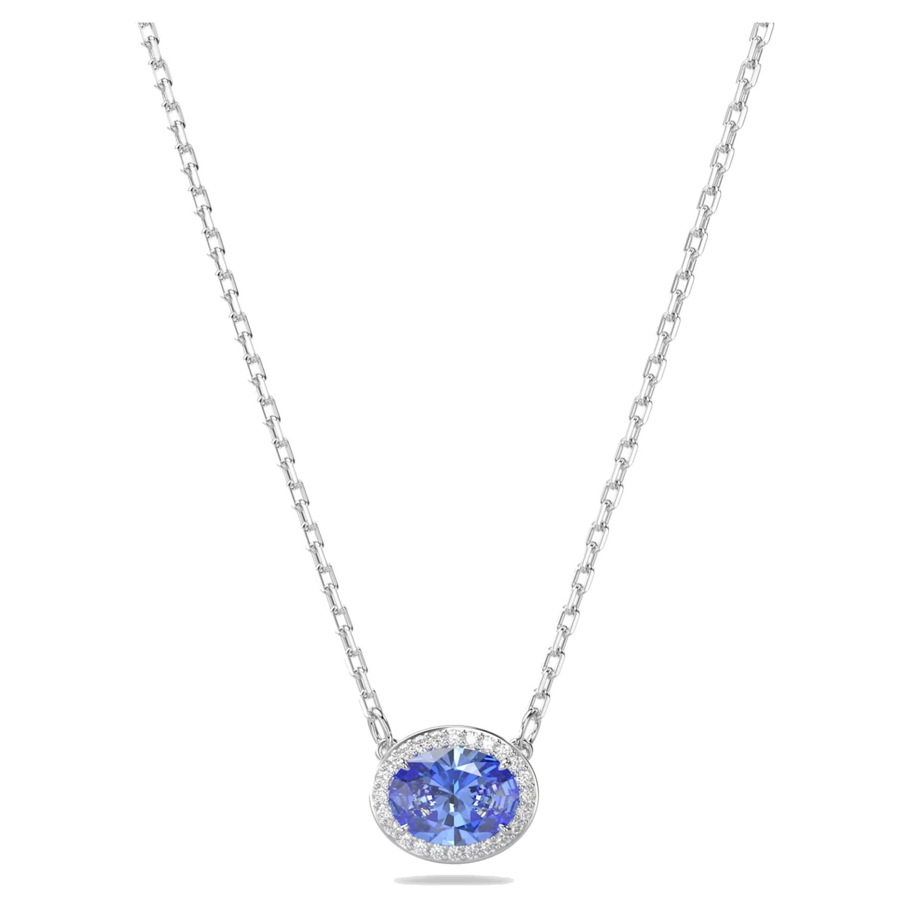 Collana Swarovski Constella Taglio Oval, Blu, Placcato rodio