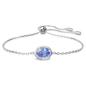 Braccialetto Swarovski Constella Taglio Oval, Blu, Placcato rodio