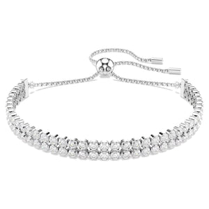 Bracciale Tennis Matrix Taglio Round, Bianco, Placcato rodio