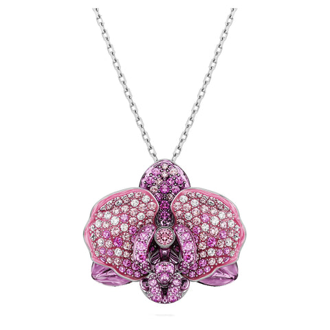 Pendente Swarovski Idyllia Fiore, Rosa, Placcato rodio