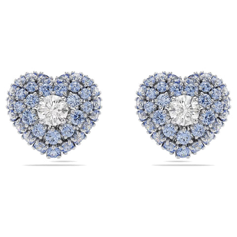 Orecchini Swarovski a lobo Hyperbola Cuore, Blu, Placcato rodio