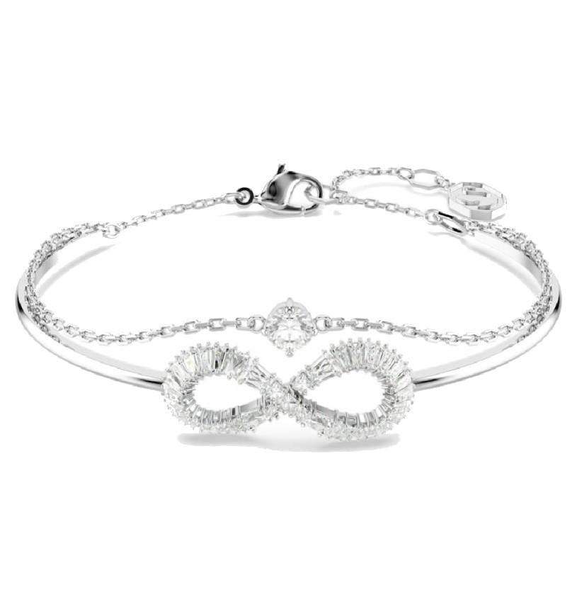 Bracciale rigido Hyperbola Infinito, Bianco, Placcato rodio