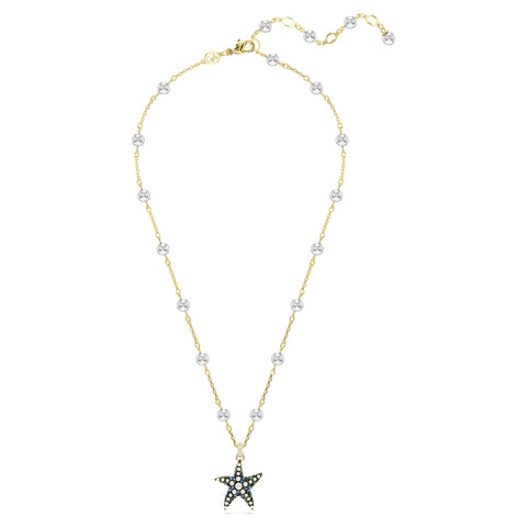 Pendente Swarovski Idyllia Crystal pearls, Stella marina, Multicolore, Placcato color oro