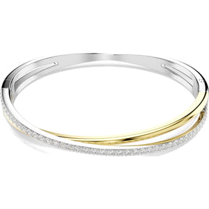 Bracciale rigido Hyperbola, Taglio Round, Bianco, Mix di finiture