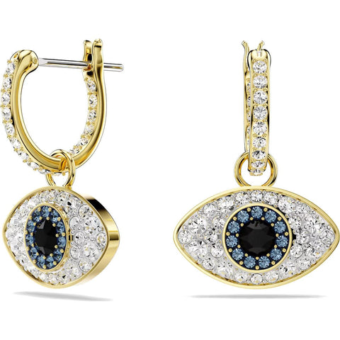 Orecchini pendenti Symbolica, Evil eye, Blu, Placcato color oro