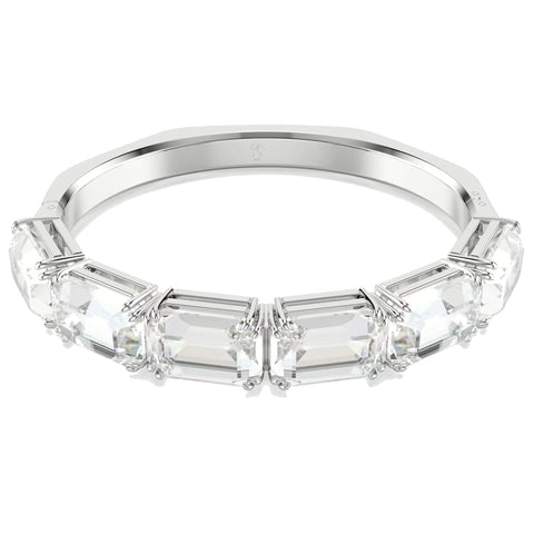 Bracciale rigido Millenia, Taglio ottagonale, Bianco, Placcato rodio