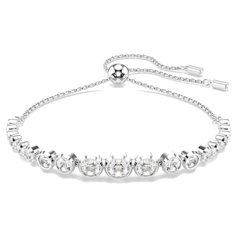 Bracciale Tennis Imber Tagli arrotondati misti, Bianco, Placcato rodio