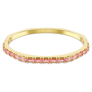 Bracciale rigido Matrix Taglio baguette, Rosa, Placcato color oro (Misura M)