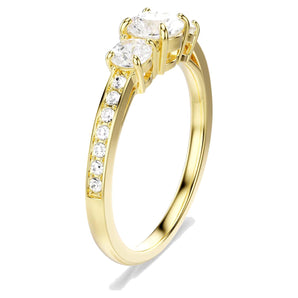 Anello Swarovski Stilla Attract Taglio Round, Bianco, Placcato color oro Misura 52