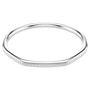 Bracciale Swarovski rigido Dextera Forma ottagonale, Taglio Round, Bianco, Placcato rodio